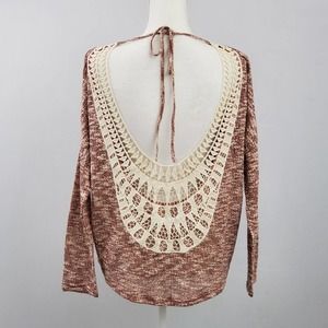 NWT Ya Los Angeles Open Back Crochet Shirt